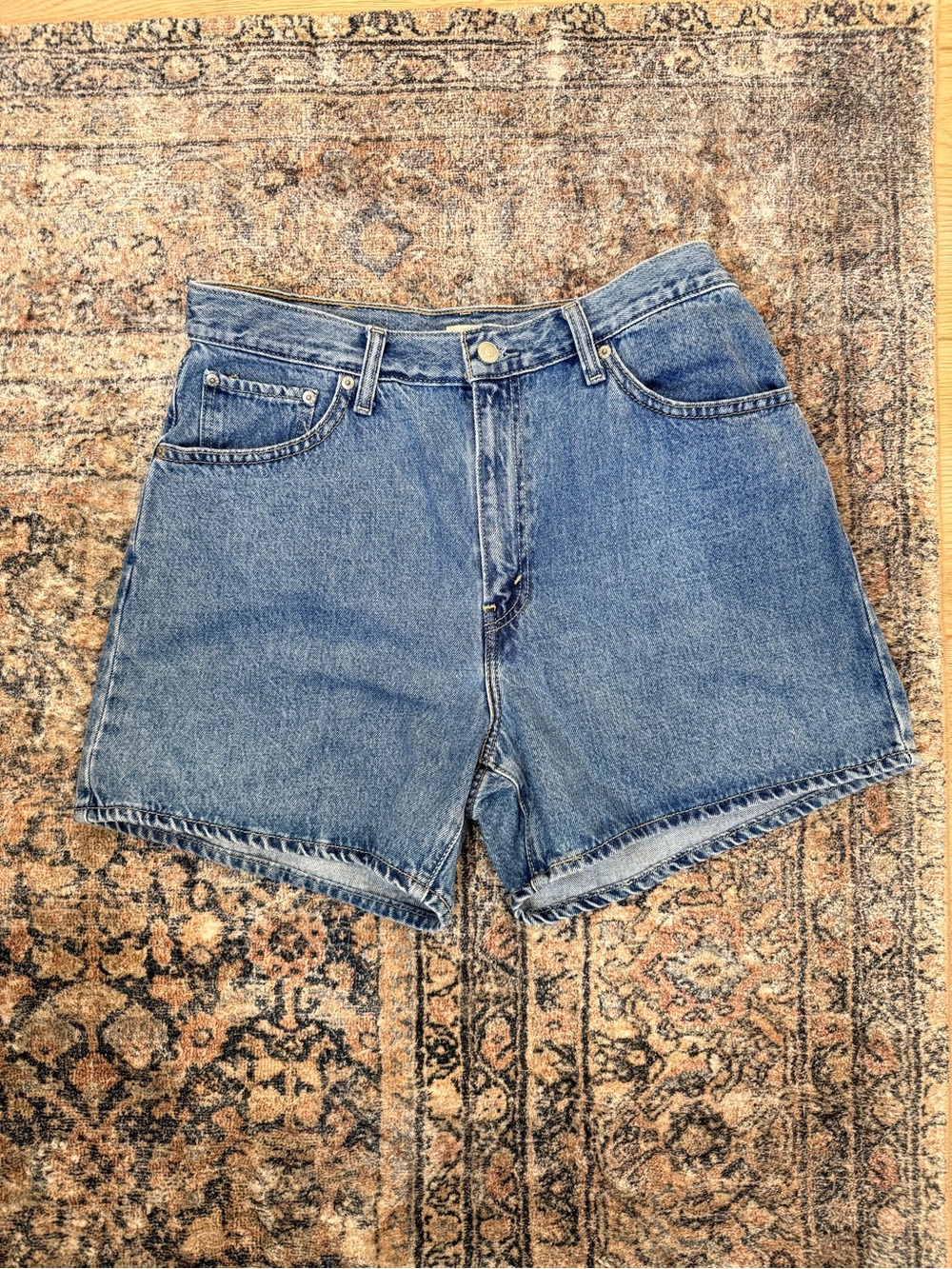 Levi's Blue High-Rise Denim Shorts